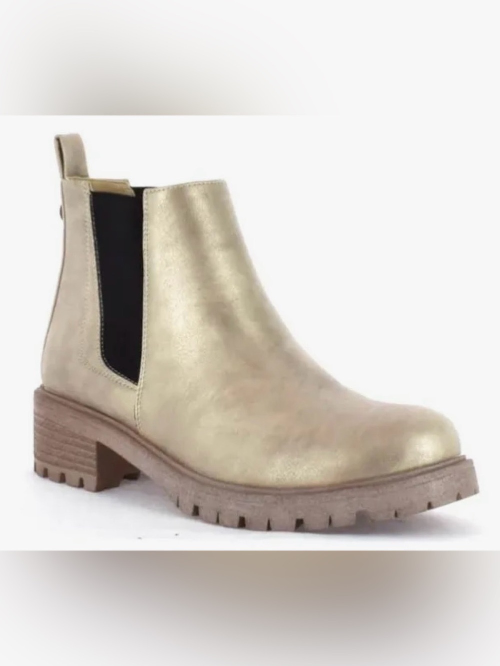 NEW Seven7 Women’s Billie Chelsea Ankle Booties Pull-On Gold Metallic Size 10